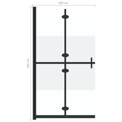 vidaXL Foldable Walk-in Shower Wall Half Frosted ESG Glass 39.4"x74.8"