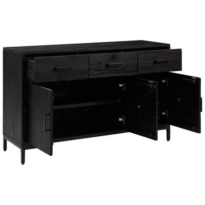 vidaXL Sideboard Black 43.3"x13.8"x27.6" Solid Wood Pine