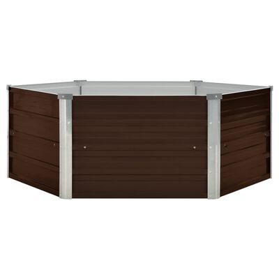 vidaXL Raised Garden Bed Brown 50.8"x50.8"x18.1" Galvanized Steel