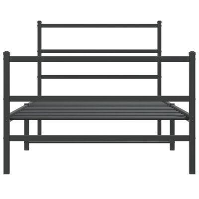 vidaXL Metal Bed Frame without Mattress with Footboard Black 39.4"x78.7"