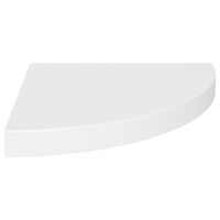 vidaXL Floating Corner Shelf White 13.8"x13.8"x1.5" MDF