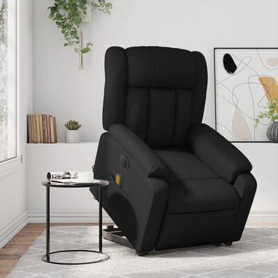 vidaXL Electric Stand up Massage Recliner Chair Black Faux Leather