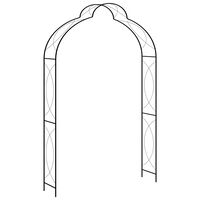 vidaXL Garden Arch Black 59.1"x13.4"x94.5" Iron