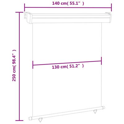 vidaXL Balcony Side Awning 55.1"x98.4" Gray