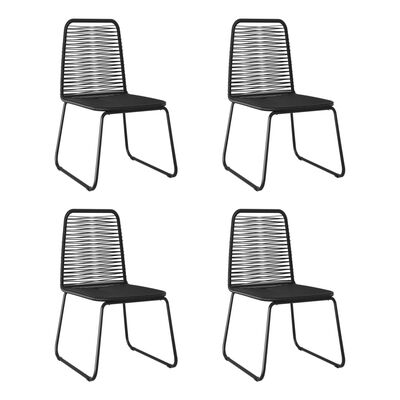 vidaXL Patio Chairs 4 pcs Poly Rattan Black