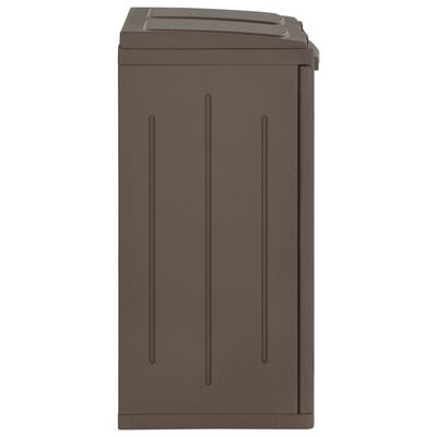 vidaXL Trash Bin with 2 Doors Brown 25.6"x17.7"x34.6" PP