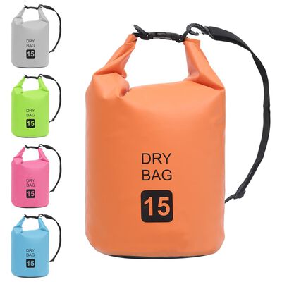 vidaXL Dry Bag Orange 4 gal PVC