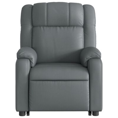 vidaXL Electric Stand up Massage Recliner Chair Gray Faux Leather