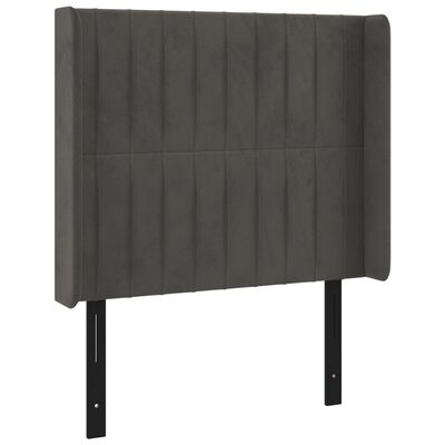 vidaXL LED Headboard Dark Gray 40.6"x6.3"x46.5"/50.4" Velvet