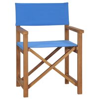 vidaXL Director's Chair Solid Teak Wood Blue