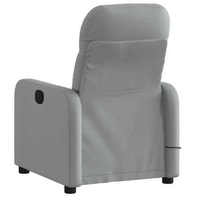 vidaXL Massage Recliner Chair Light Gray Fabric