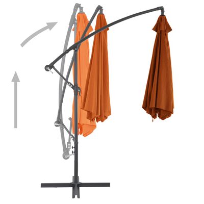 vidaXL Cantilever Garden Parasol with Aluminum Pole Terracotta 118.1"