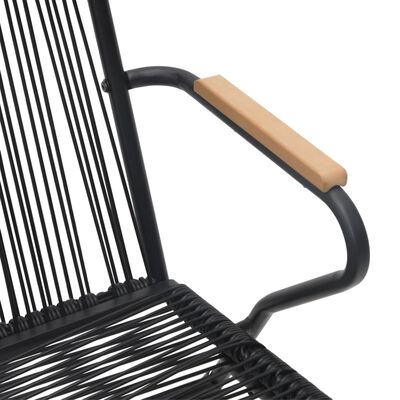 vidaXL Patio Chairs 4 pcs Black 22.8"x23.2"x33.7" PVC Rattan