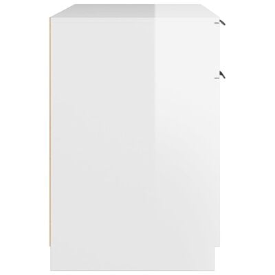 vidaXL Desk High Gloss White 39.4"x19.7"x29.5" Engineered Wood