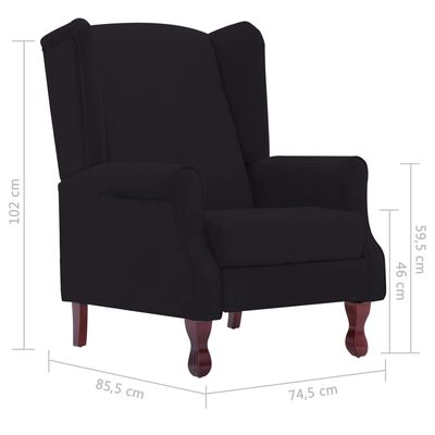 vidaXL Recliner Black Fabric