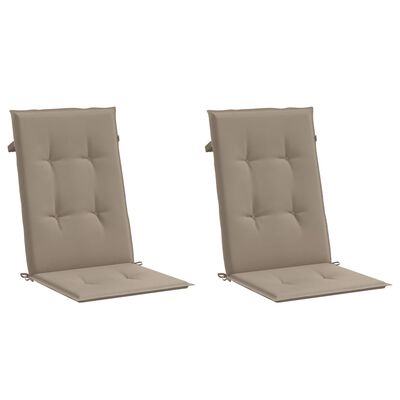 vidaXL Garden Highback Chair Cushions 2 pcs Taupe 47.2"x19.7"x1.2" Fabric