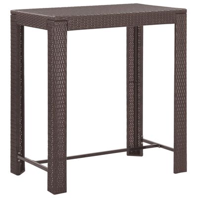 vidaXL 5 Piece Patio Bar Set with Cushions Poly Rattan Brown