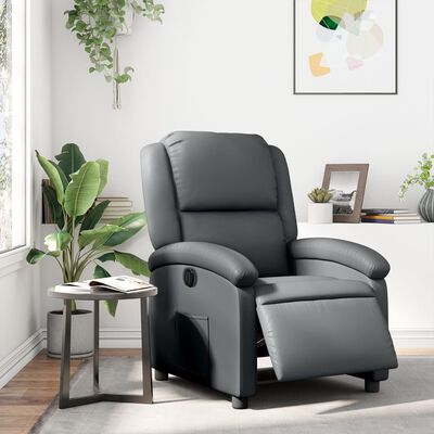 vidaXL Electric Recliner Chair Gray Faux Leather