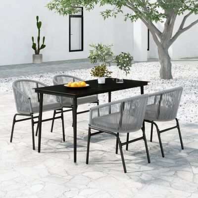 vidaXL 5 Piece Patio Dining Set Gray