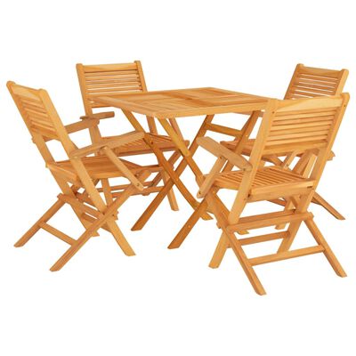 vidaXL 5 Piece Patio Dining Set Solid Wood Teak