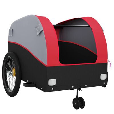 vidaXL Bike Trailer Black and Red 99.2 lb Iron