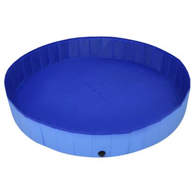 vidaXL Foldable Dog Swimming Pool Blue 78.7"x11.8" PVC