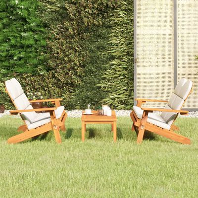 vidaXL 3 Piece Adirondack Patio Lounge Set Solid Wood Acacia