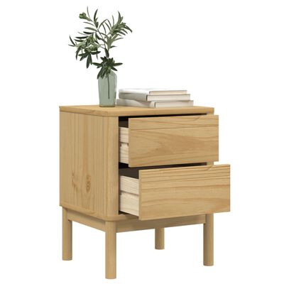 vidaXL Bedside Cabinet FLORO Wax Brown 17.7"x15.4"x22.4" Solid Wood Pine