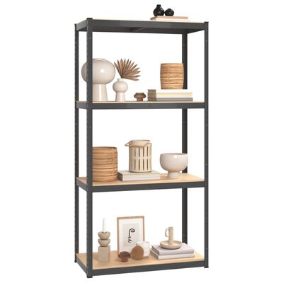 vidaXL 4-Layer Shelves 4 pcs Anthracite Steel&Engineered Wood