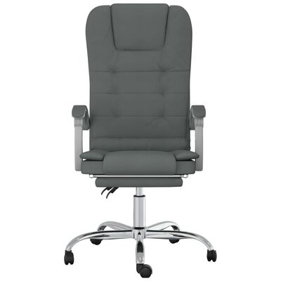 vidaXL Massage Reclining Office Chair Dark Gray Fabric