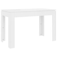 vidaXL Dining Table High Gloss White 47.2" x 23.6" x 29.9" Engineered Wood