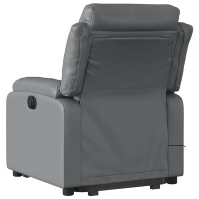 vidaXL Electric Stand up Massage Recliner Chair Gray Faux Leather