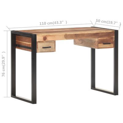 vidaXL Desk 43.3"x19.7"x29.9" Solid Wood