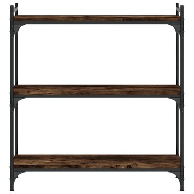 vidaXL Bookcase 3-Tier Smoked Oak 31.5"x11.8"x33.9" Engineered Wood