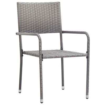 vidaXL 3 Piece Patio Dining Set Gray