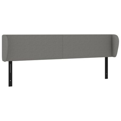 vidaXL Headboard with Ears Dark Gray 72"x9.1"x30.7"/34.6" Fabric