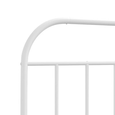 vidaXL Metal Bed Frame without Mattress with Footboard White 39.4"x74.8"