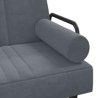 vidaXL Sofa Bed with Armrests Dark Gray Velvet