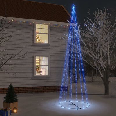 vidaXL Christmas Cone Tree Blue 1134 LEDs 8x26 ft