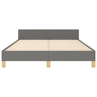 vidaXL Bed Frame with Headboard Dark Gray 53.9"x74.8" Full Fabric