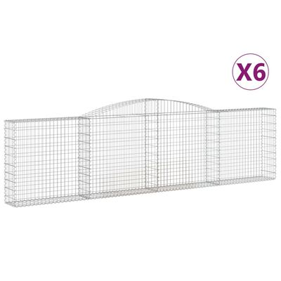 vidaXL Arched Gabion Baskets 6 pcs 157.5"x11.8"x39.4"/47.2" Galvanized Iron