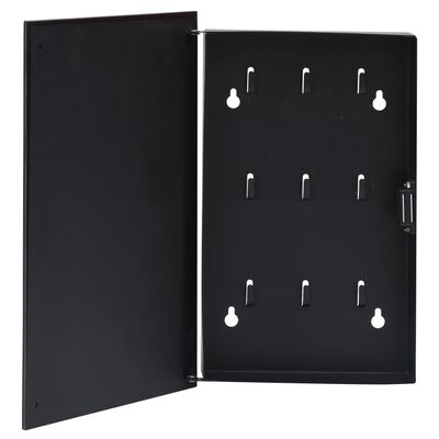 vidaXL Key Box with Magnetic Board Black 11.8"x7.9"x1.6"