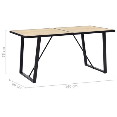 vidaXL Dining Table Oak 63"x31.5"x29.5" MDF