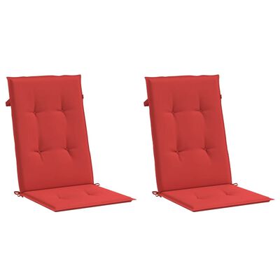 vidaXL Garden Highback Chair Cushions 2 pcs Red 47.2"x19.7"x1.2" Fabric