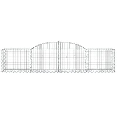 vidaXL Arched Gabion Baskets 4 pcs 118.1"x19.7"x23.6"/31.5" Galvanized Iron