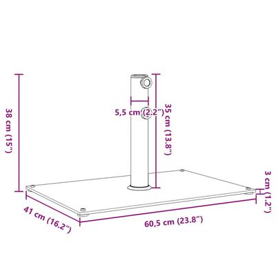 vidaXL Parasol Base for Ø1.3"/1.5"/1.9" Poles 33.1 lb Rectangular