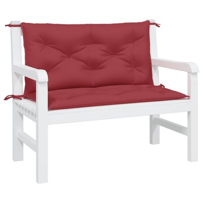 vidaXL Garden Bench Cushions 2 pcs Wine Red 39.4"x19.7"x2.8" Oxford Fabric