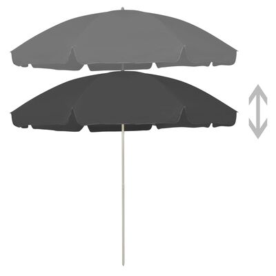 vidaXL Beach Parasol Anthracite 118.1"