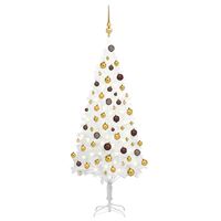 vidaXL Artificial Pre-lit Christmas Tree with Ball Set White 47.2"