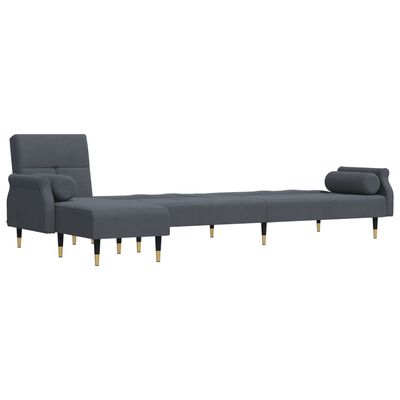 vidaXL L-shaped Sofa Bed Dark Gray 106.7"x55.1"x27.6" Velvet